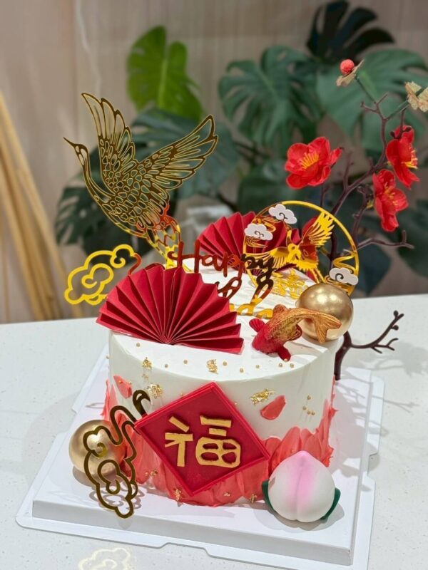 仙鶴壽桃蛋糕 祝壽蛋糕